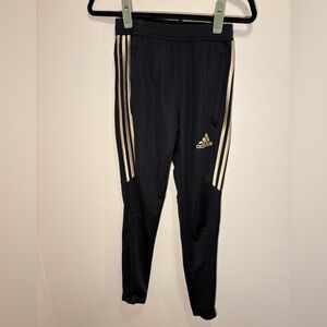 Adidas Black Joggers with Gold Accents